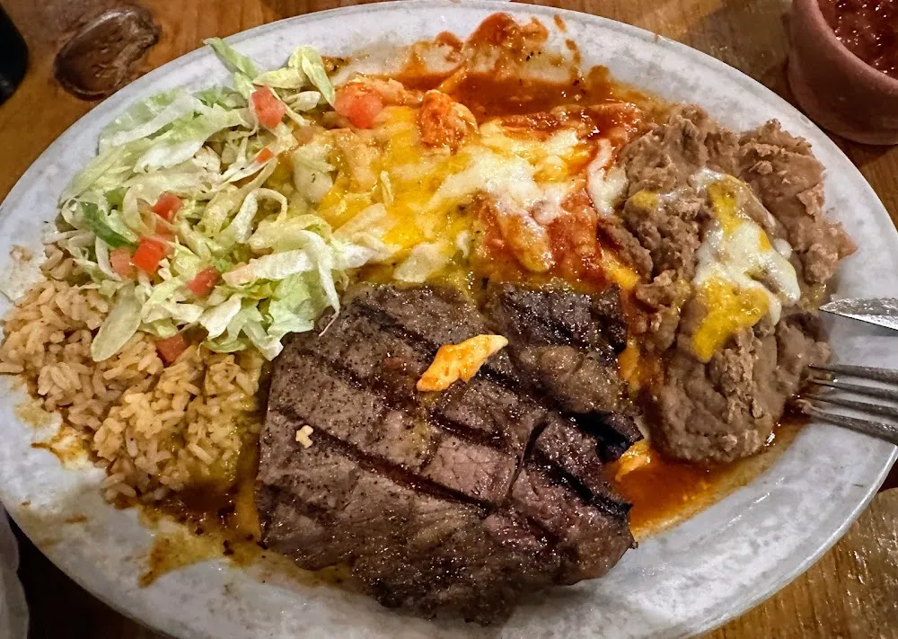 Ribeye Steak and Enchiladas